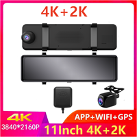 4K 3840*2160P 11 Inch  Car DVR Dash Cam WIFI GPS Sony IMX415 Rear View Mirror 1080P Car Camera Video Recorder Park Monitor