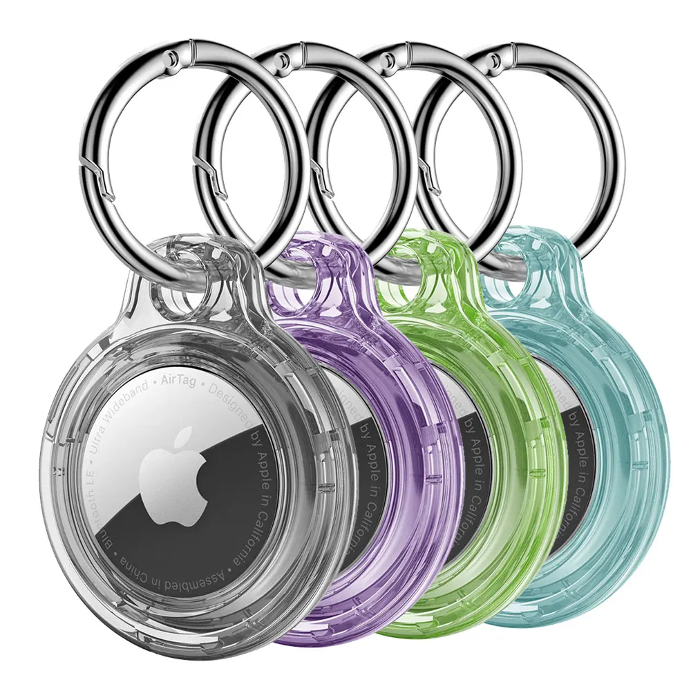 Transparent Case for Airtag Case Holder Hard Shell Cover For Apple Air tag Tracker Keychain Key Chain Pets Protective Cover