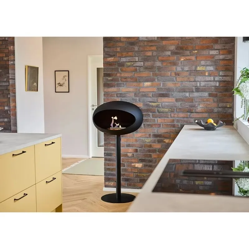 

【Fashionable】CORI Customized Stainless Steel Metal Eco Bioethanol Fireplace Real Flame Heating for Hotel Villa Apartment Use-Con