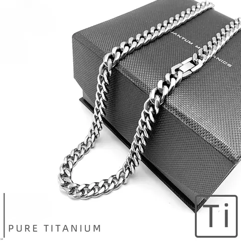 New Pure Titanium Necklace Bracelet with A Width of 10.5mm Hand Polished Cuban Chains Anti Allergic and Non Oxidative Hip Hop