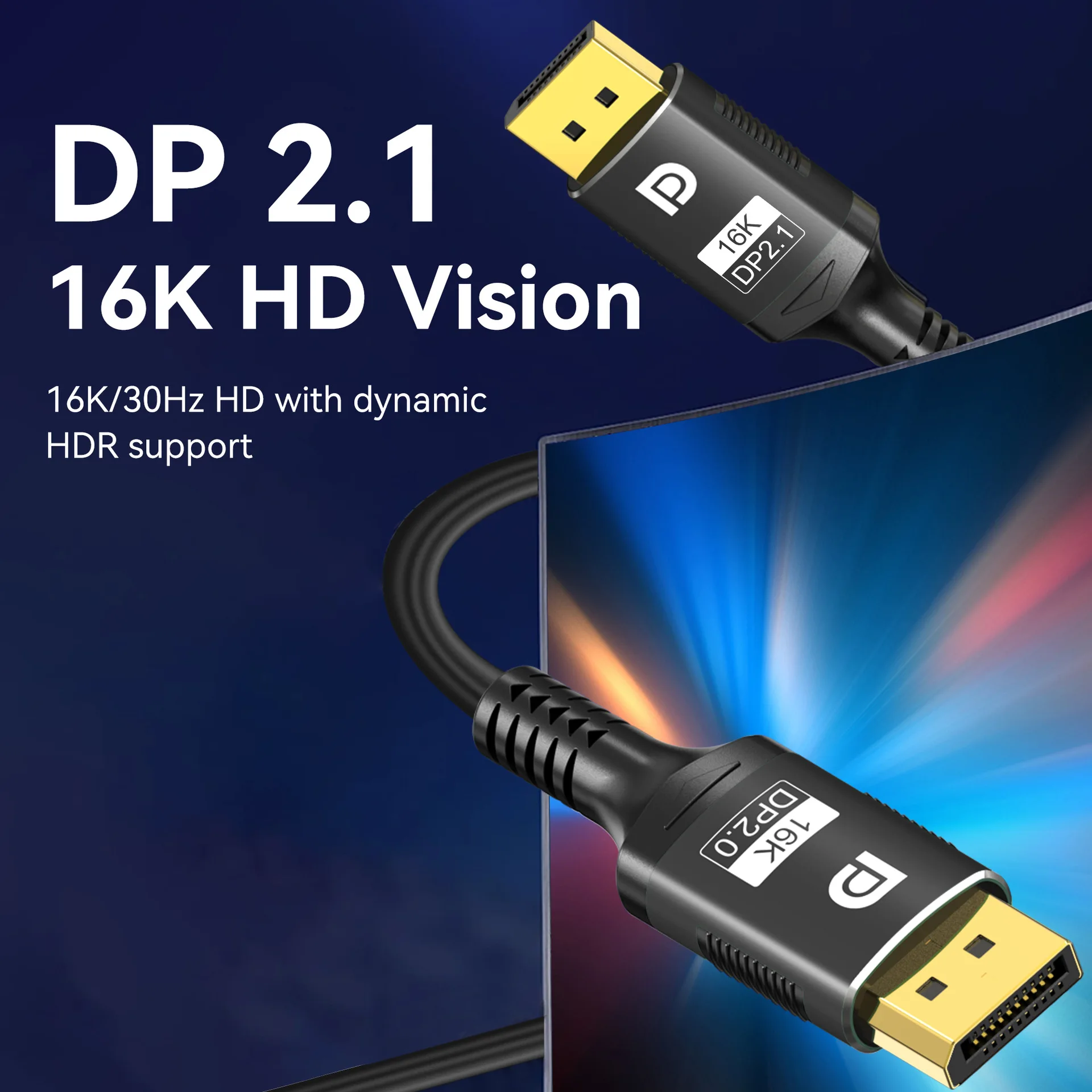 Kabel 16K DP Displayport 2.1 8K@120Hz/60Hz 4K@240Hz 80Gbps HDR Video Audio Kabel do laptopa Xbox Projektor Monitor do gier