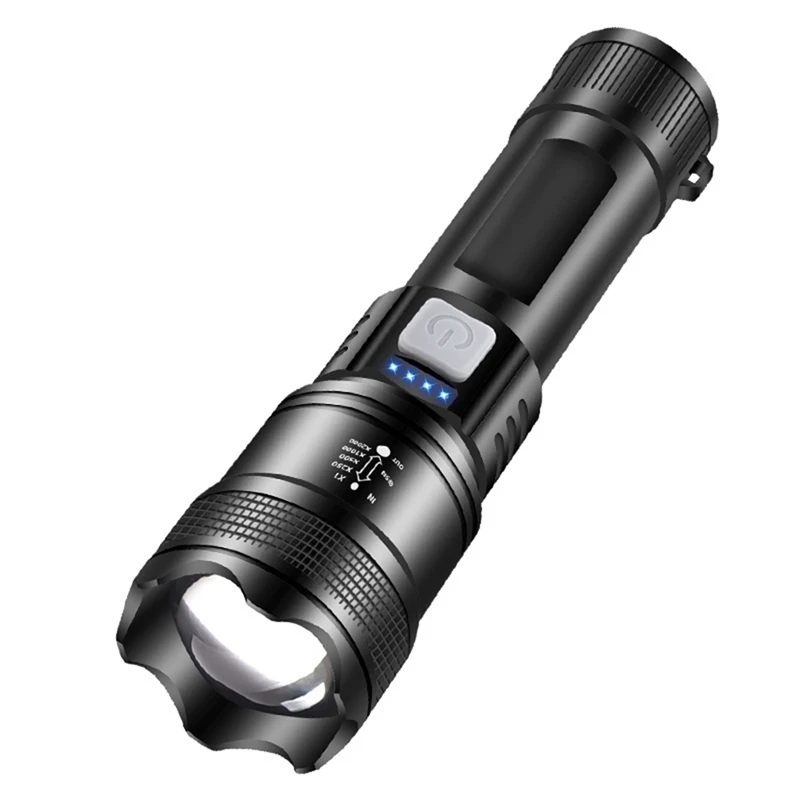 

High Power P70 Led Flashlight, Zoomable Telescopic Torch, Portable Rechargeable Camping Light