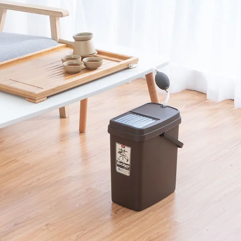 5/7/10L Japanese Plastic Tea Bucket with Drain Pipe Tea Leaves Waste Bucket Tea Water Bucket Gongfu Tea Set Accessories