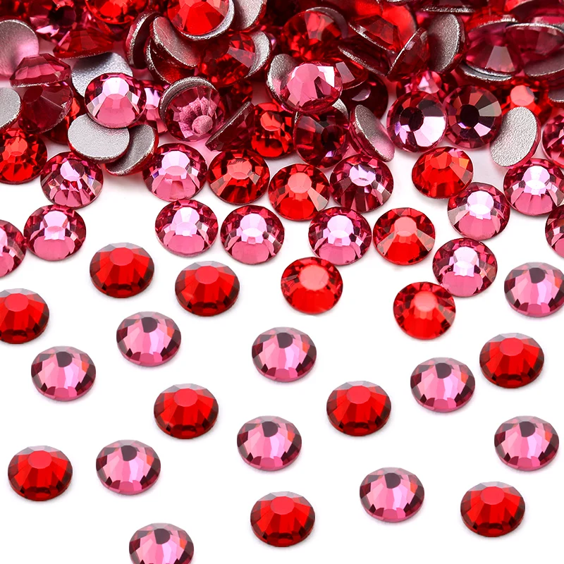 Rosso Siam SS4-SS30 Non Hot Fix Strass posteriore piatta Glitter cristallo Strass colla su pietra Strass Nail Art decorazioni indumento