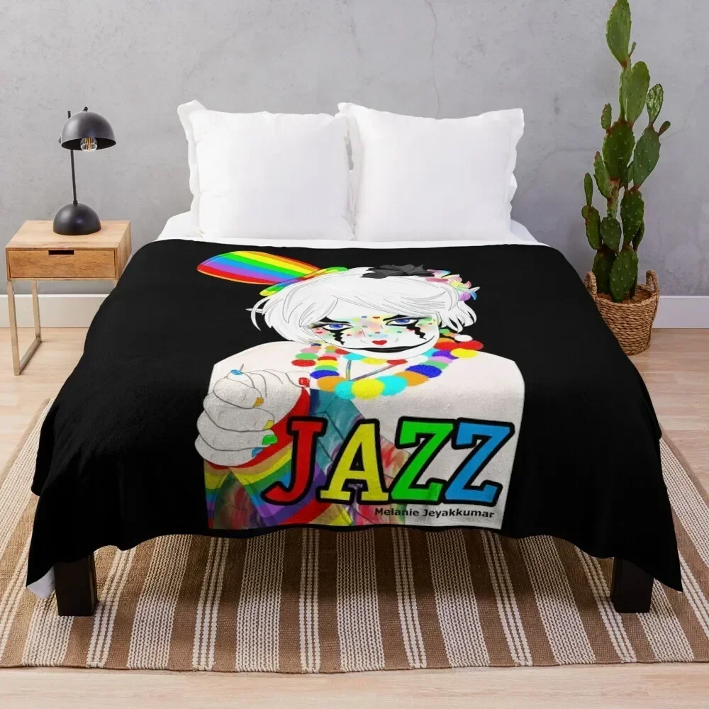 Jazz the Rainbow Clown Throw Blanket Moving warm for winter Blankets