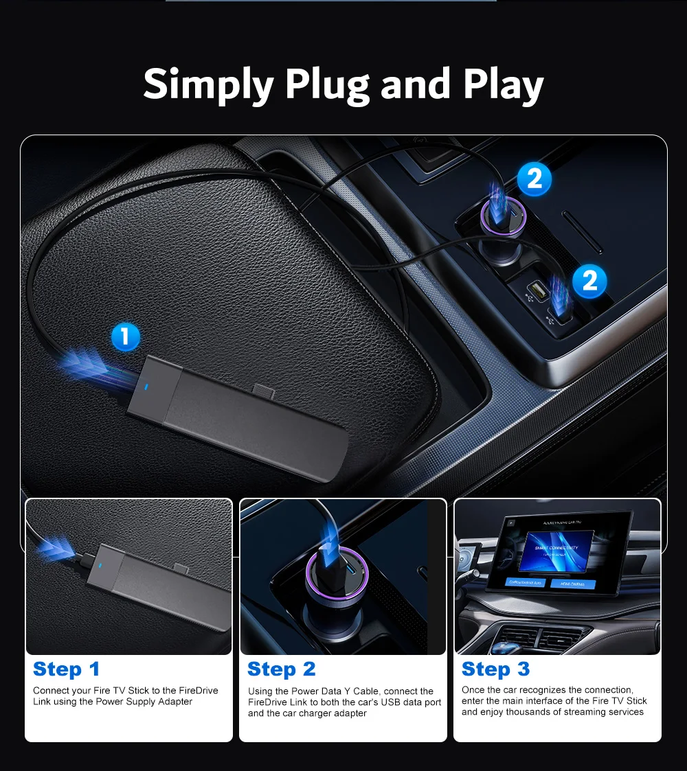 CarlinKit FireDrive Link Pro Adaptador CarPlay Sem Fio para Amazon