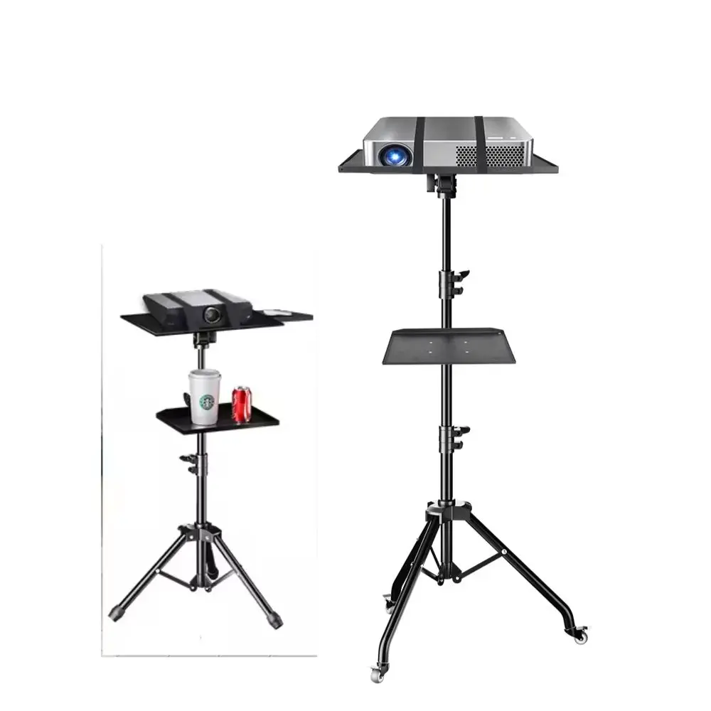 Projector Floor Tripod 90/125cm Stand Laptop Tripod Adjustable Height Mixer Standing Desk Outdoor Computer Desk Stand with Tray