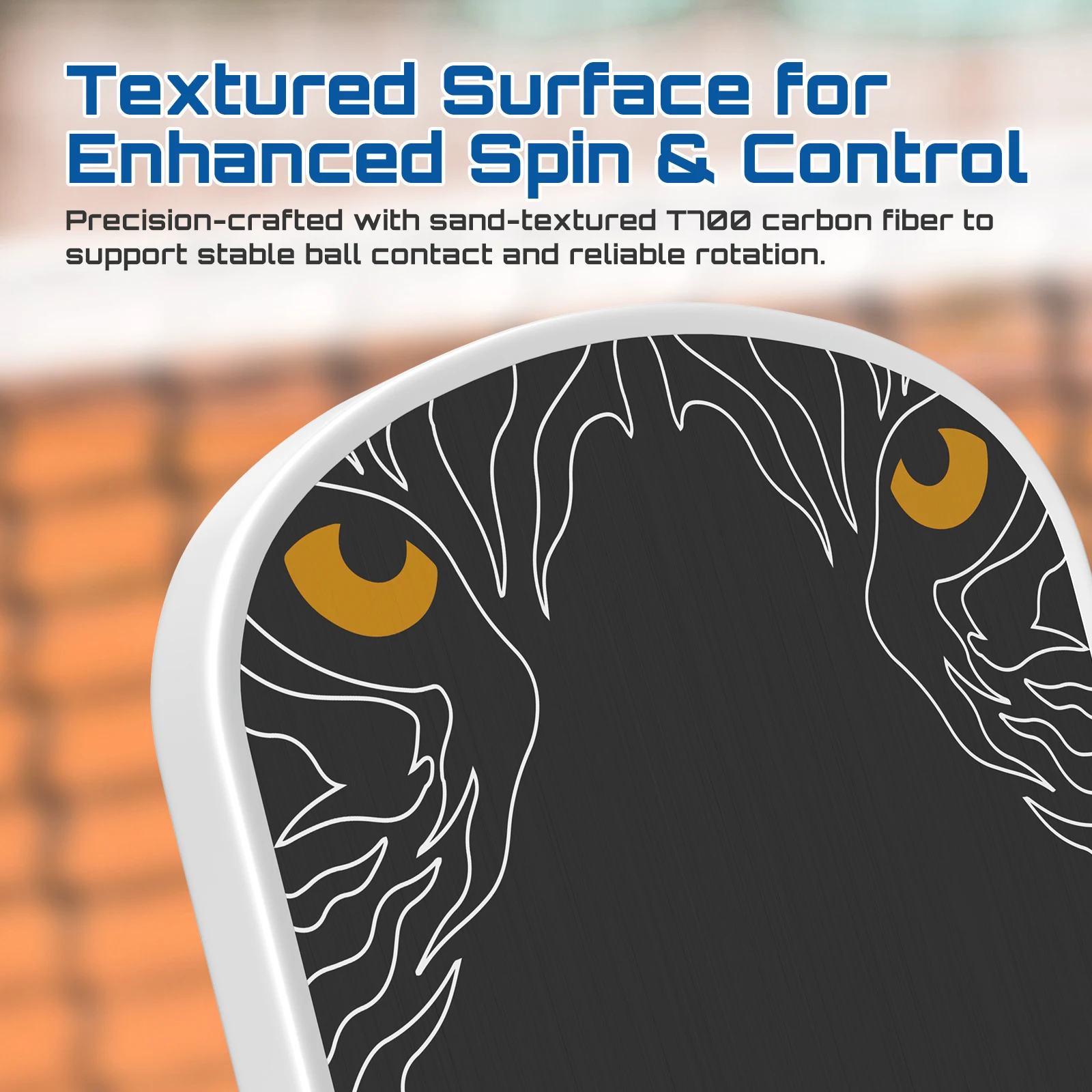 Joysent Gen 4 EVA 4S PU Foam Thermoformed T700 Raw Carbon Fiber Pickleball Paddles Spin Control Power Lightweight Phantom Eye - Image 4