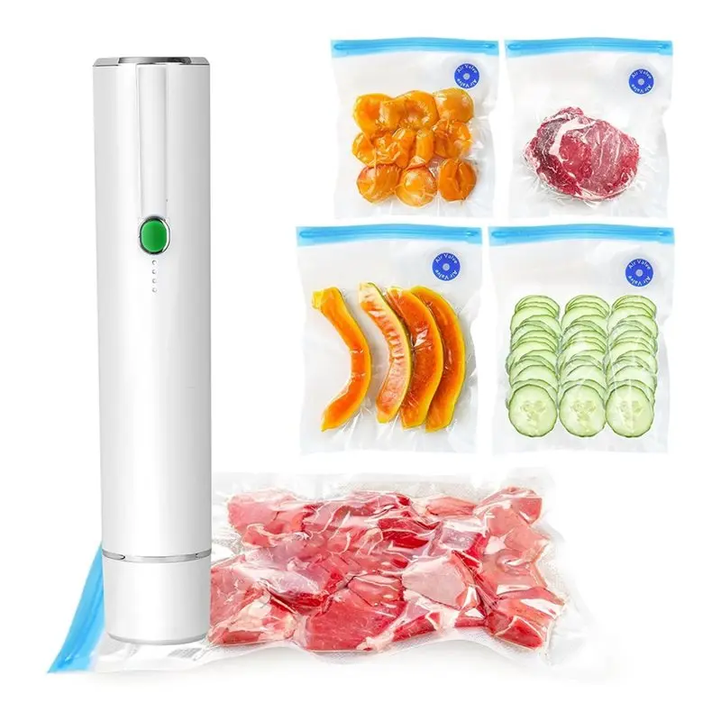 Varejo 2x aferidor do vácuo para alimentos-savor de vácuo de alimentos portátil sem fio com 10 sacos seladores dos pces, para preservação de alimentos & fresco