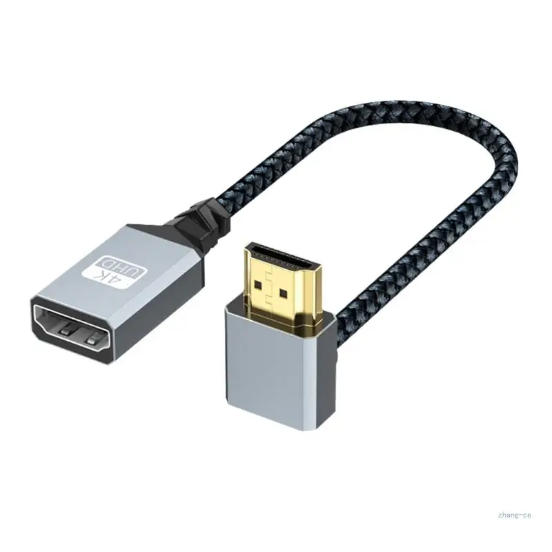 M5TD 90°HDTV Male to Female 2.0 4k 30/60hz Video Extension Cable for Pc Laptop Camera