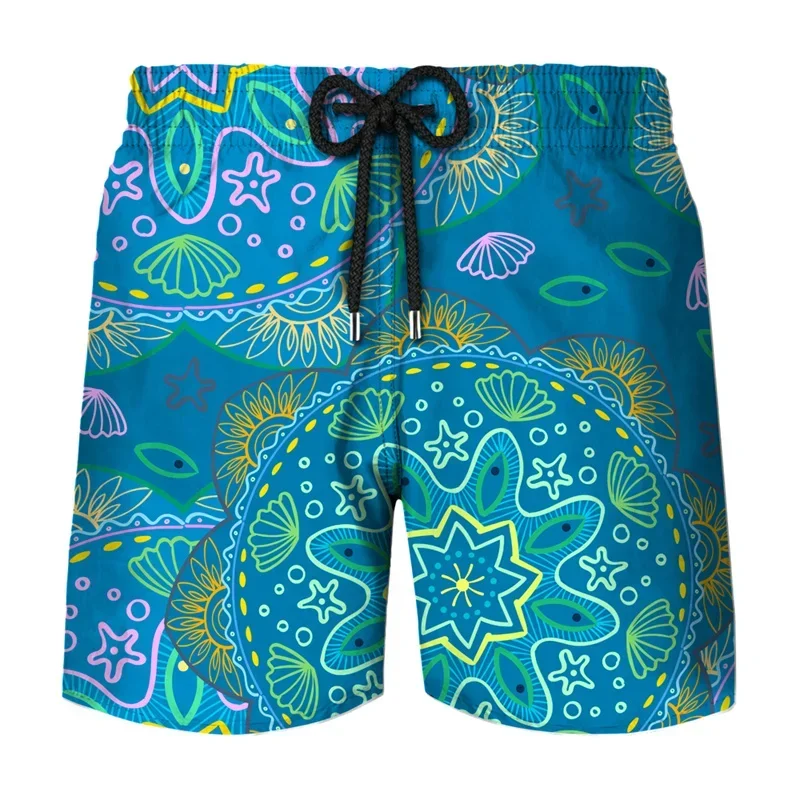 Homens boxer calças curtas impressão 3d paisley troncos de natação geométrica verão casual surf board shorts havaí praia shorts ginásio calções de gelo