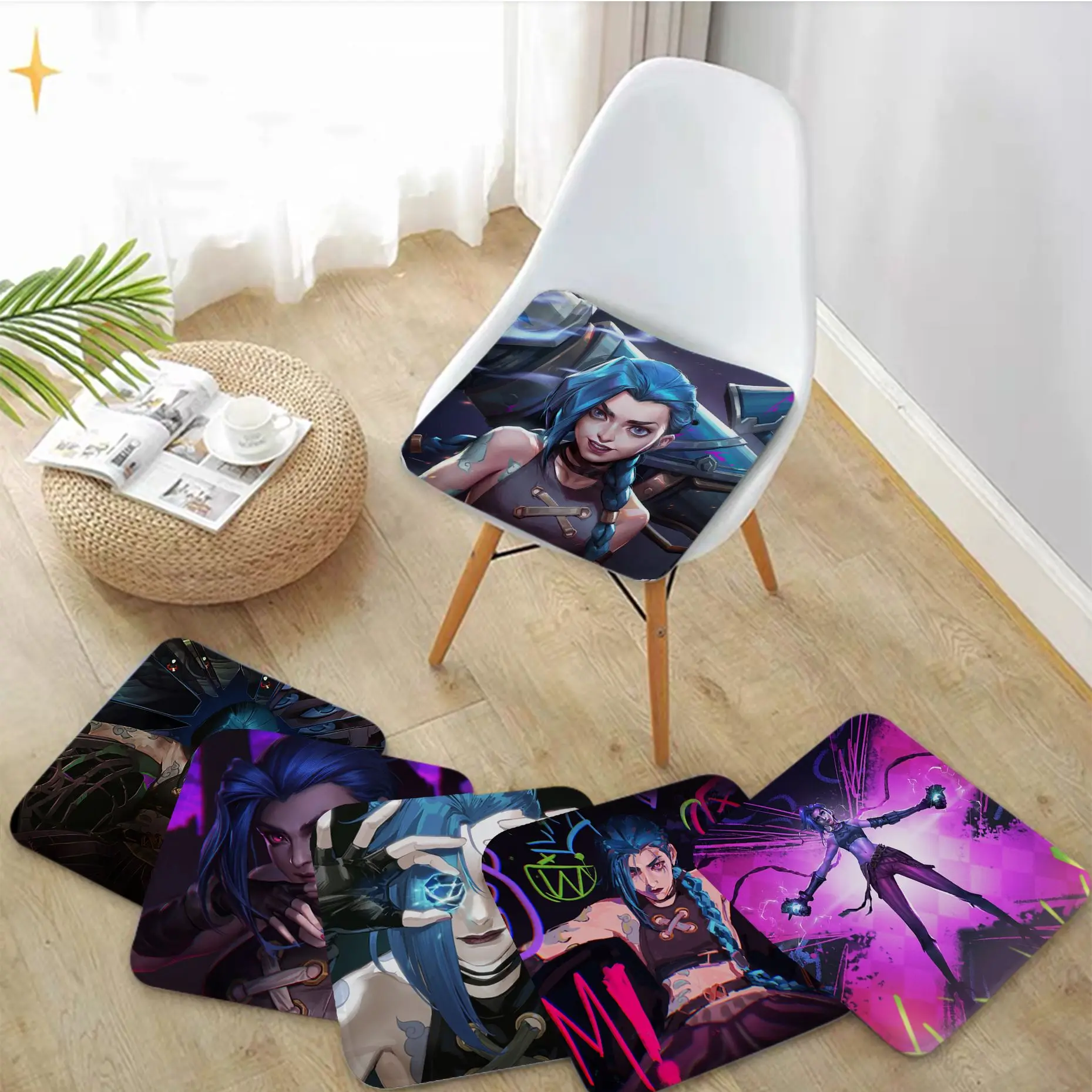 Arcane L-League of L-Legends Cushion Mat Creative Fabric Cushion Non-slip Living Room Sofa Decor Tatami Office Chair Mat Pad