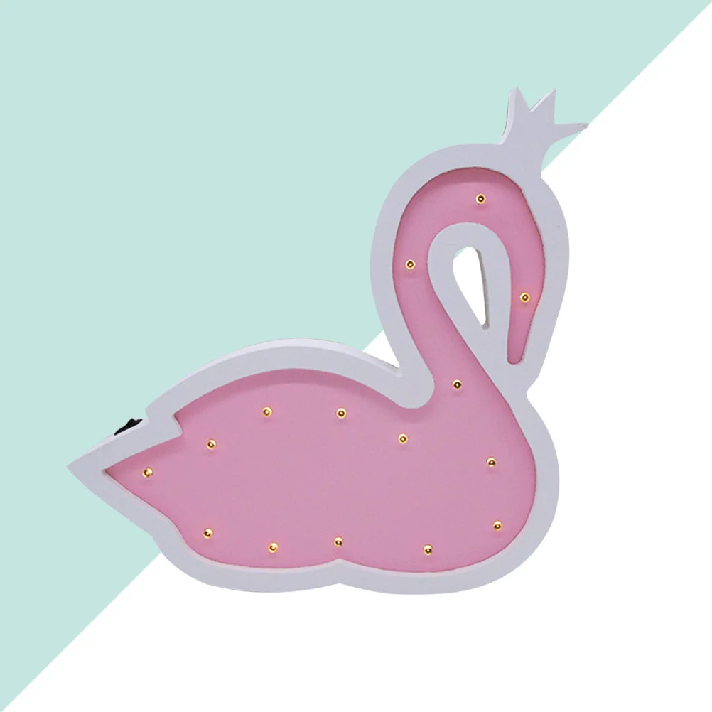 أضواء ليلية بجعة خشبية LED ديكور يعمل ضوء الليل غرفة الحضانة الجدول مصباح ديكور المنزل هدية الكريسماس