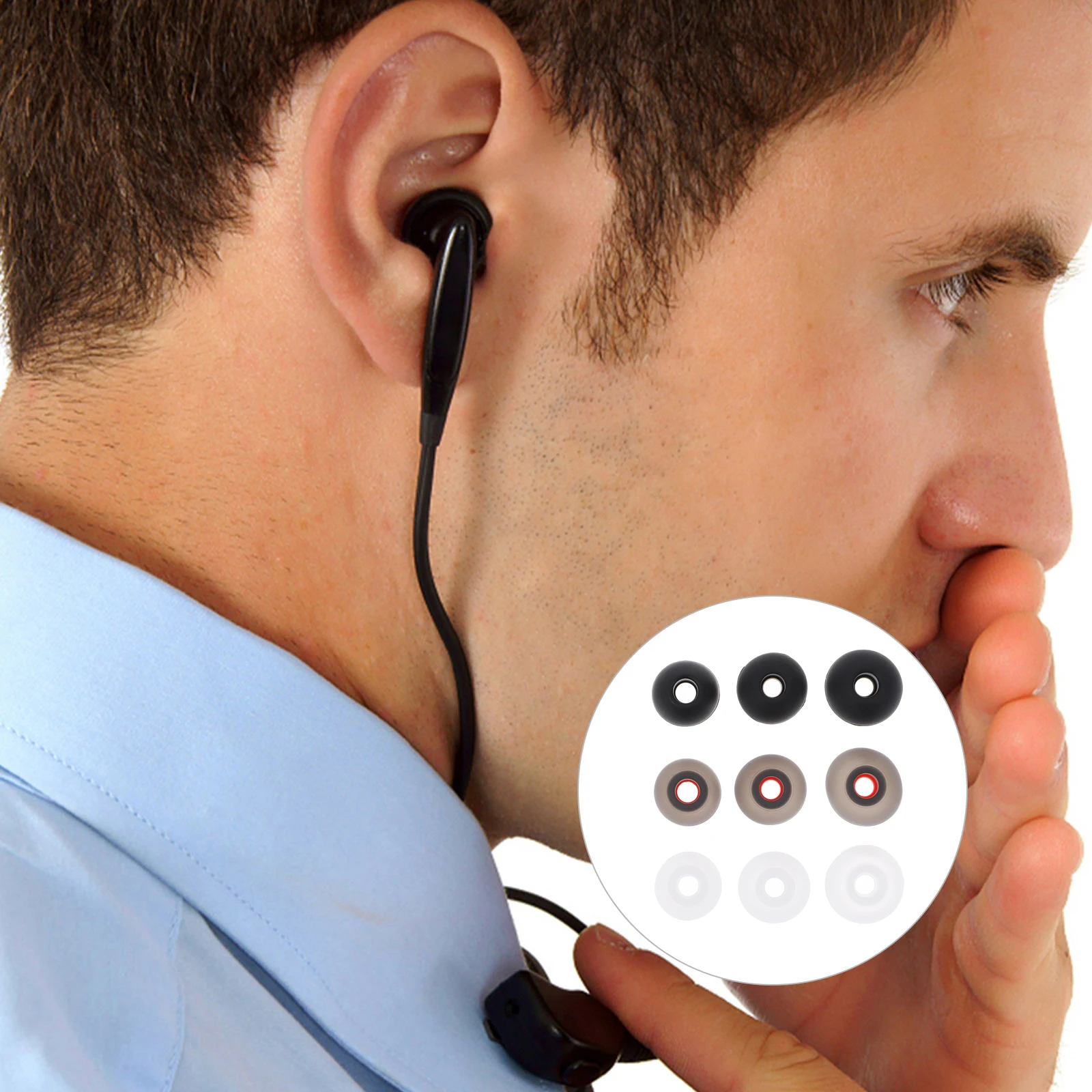 

36pcs Silicone Caps Anti-Slip Earbuds Tips For Running Music Video Calling Replacement Earphone Accessories Hunting Gear