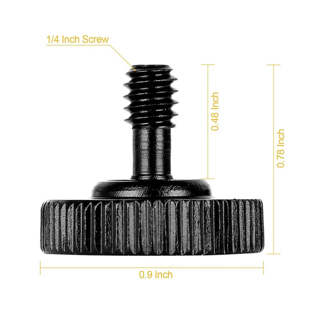 Tornillo de pulgar de liberación rápida para cámara, tornillo de pulgar de 1/4 pulgadas, adaptador de montaje de soporte doble en L, rosca hembra inferior para placa de trípode DSLR