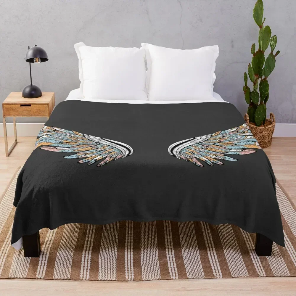 RSJ Archangel Gabriel Wings Throw Blanket Beautifuls Bed Fashionable Bed linens Blankets