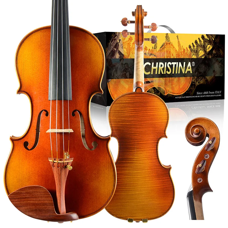 

CHRISTINA Violin V09 with Rosewood Fittings High-quality Spruce Top One-piece Flame Maple Back for Professional, 4/4-1/4 Size