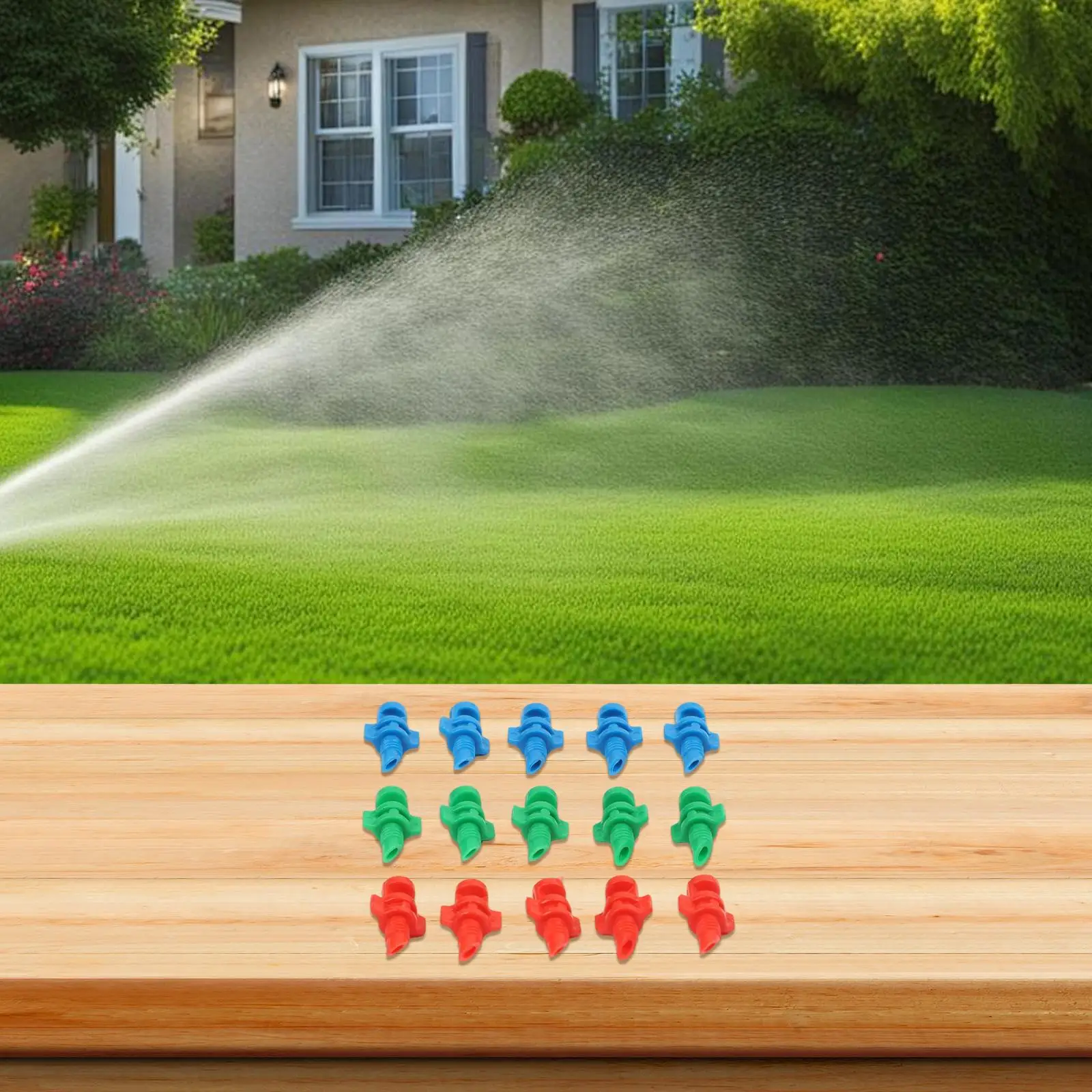 150 Pieces Drip Irrigation Emitters with 90/180/360 Degree Adjustable Sprayer Heads for Water Efficient Plant Care and Growth - view 6