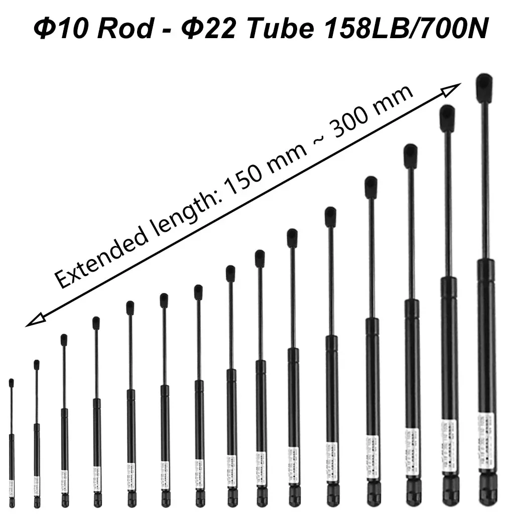 1PC 700N/158LB 150-300mm Universal Gas Struts Ball Socket Endings Lift Support Storage RV Bed Window Lift Lid Support Gas Spring