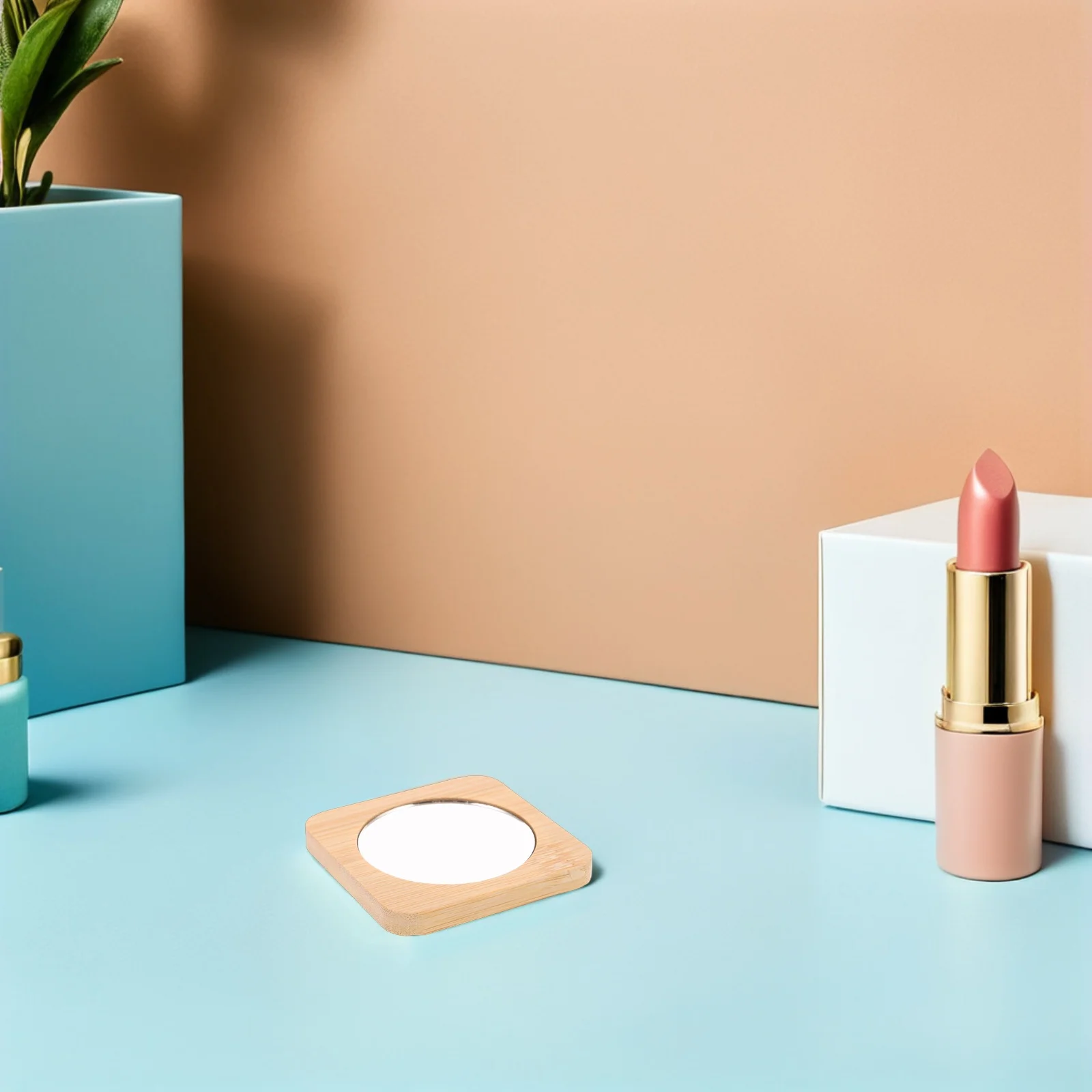 

12Pcs Wood Makeup Mirror Portable Mini Handheld Mirror for Precise Application Natural Aesthetic Lightweight Travel Compact Size