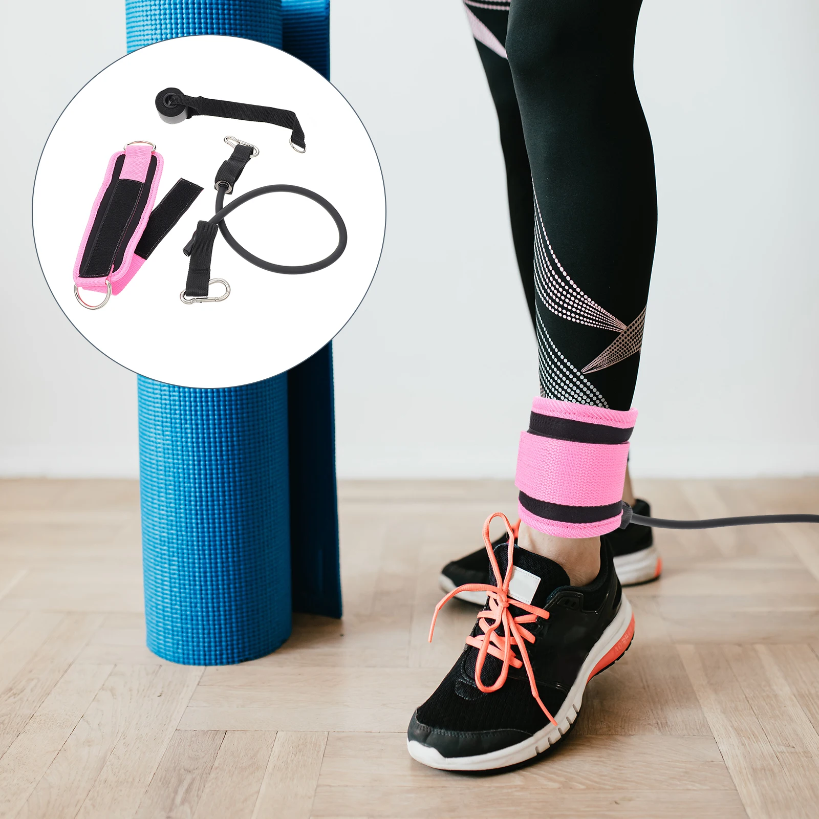

1pc Fitness Ankle Buckle Taekwondo Training Band Adjustable Cuff Material Firm Glutes Lean Legs Indoor Outdoor Use