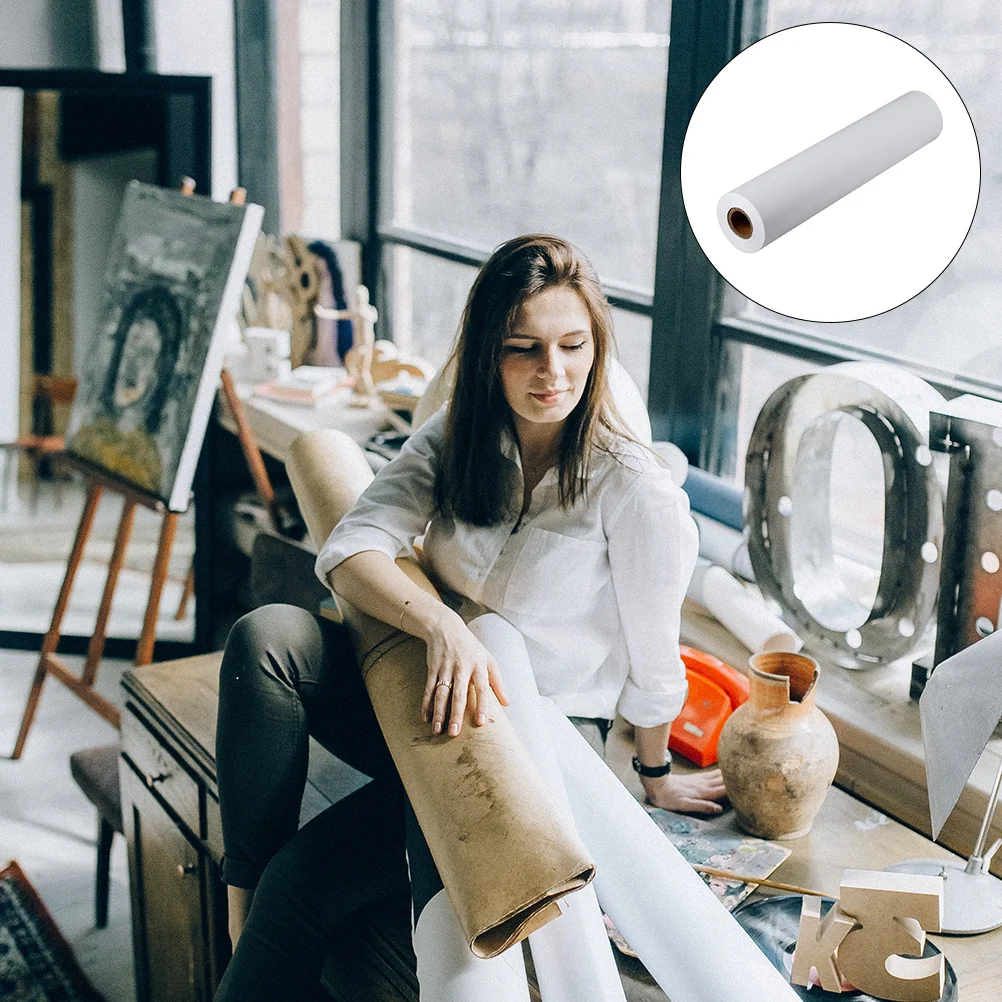 3 لفات من ورق الرسم للأطفال، لفة ورق رسم جرافيتي، سطح أملس سميك لأقلام التلوين وأقلام الرصاص