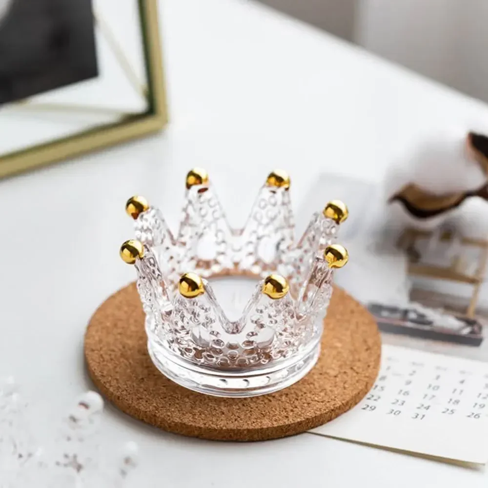 Glass Crystal Crown Candle Holders Home Decor Wedding Decoration Accessories Candlesticks For Candelabro Centerpiece Vintage