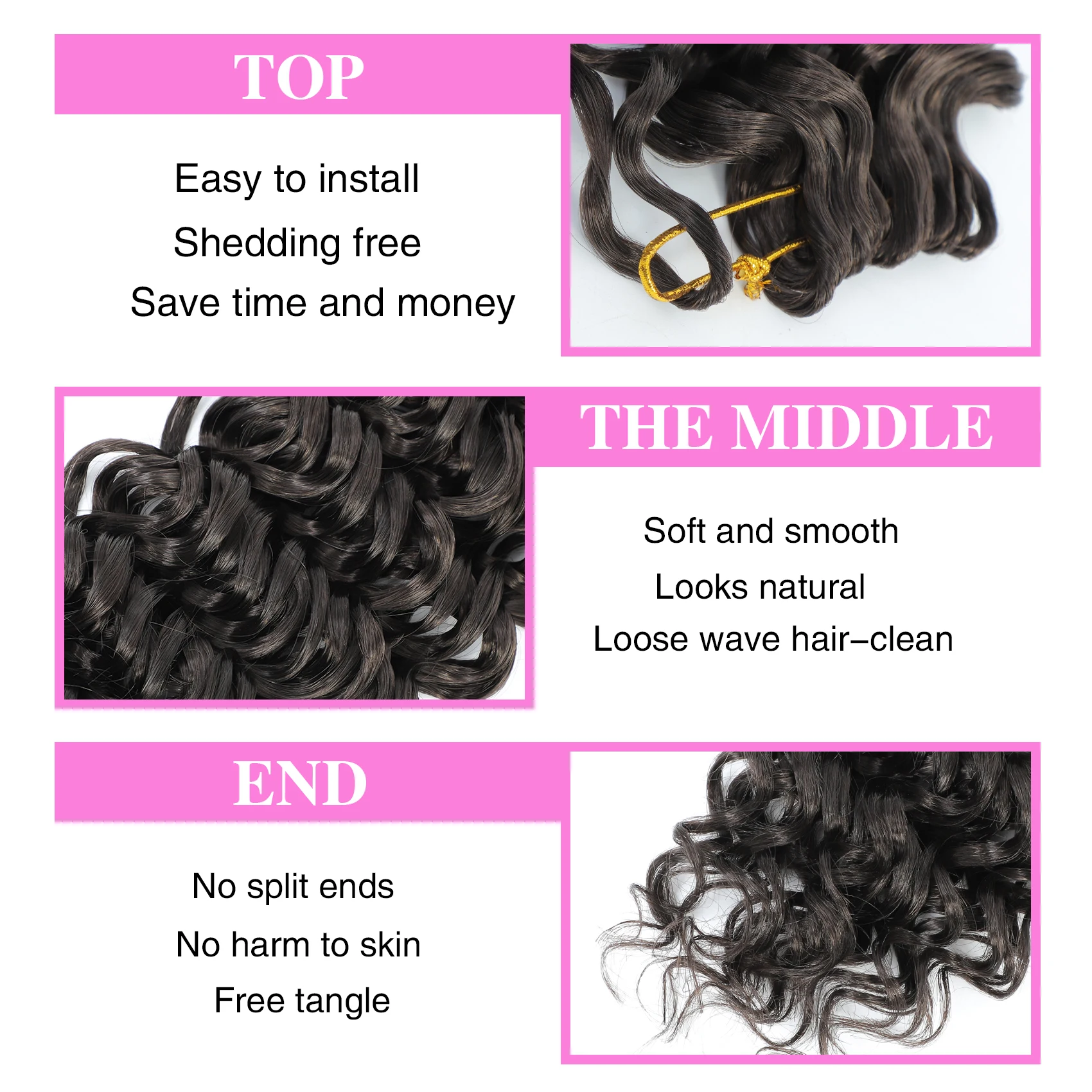 ضفائر كروشيه مجعدة 18 بوصة من GoGo، شعر كروشيه مموج عميق، شعر كروشيه صناعي مجعد