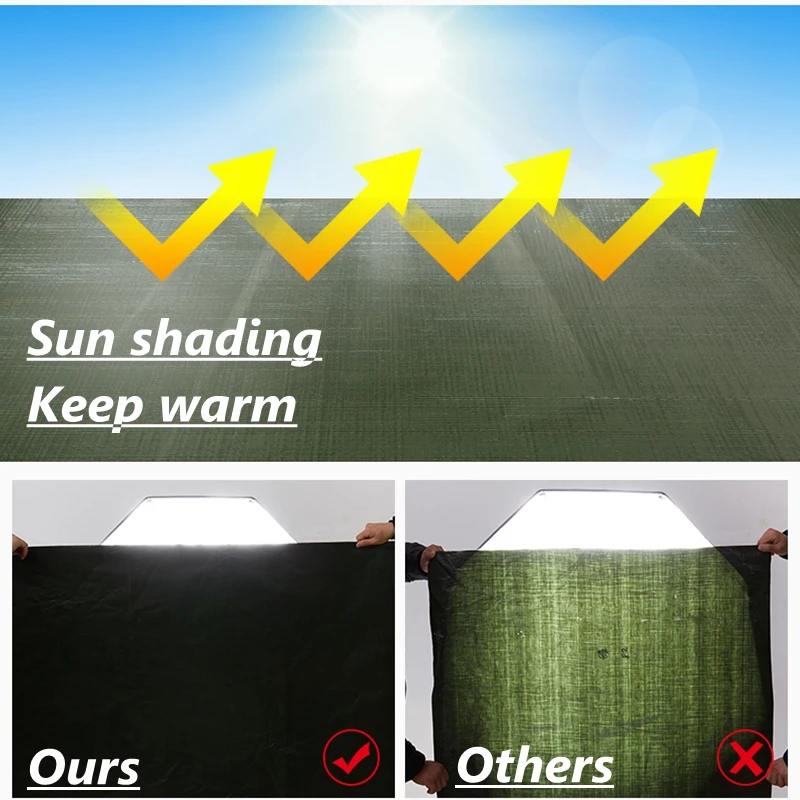 0.35 مللي متر الأخضر والفضة بولي ايثيلين غير نافذ للمطر القماش في الهواء الطلق المظلة التخييم التظليل شراع شاحنة المظلة ورقة أرضية بيت الحيوانات الأليفة غطاء مقاوم للماء