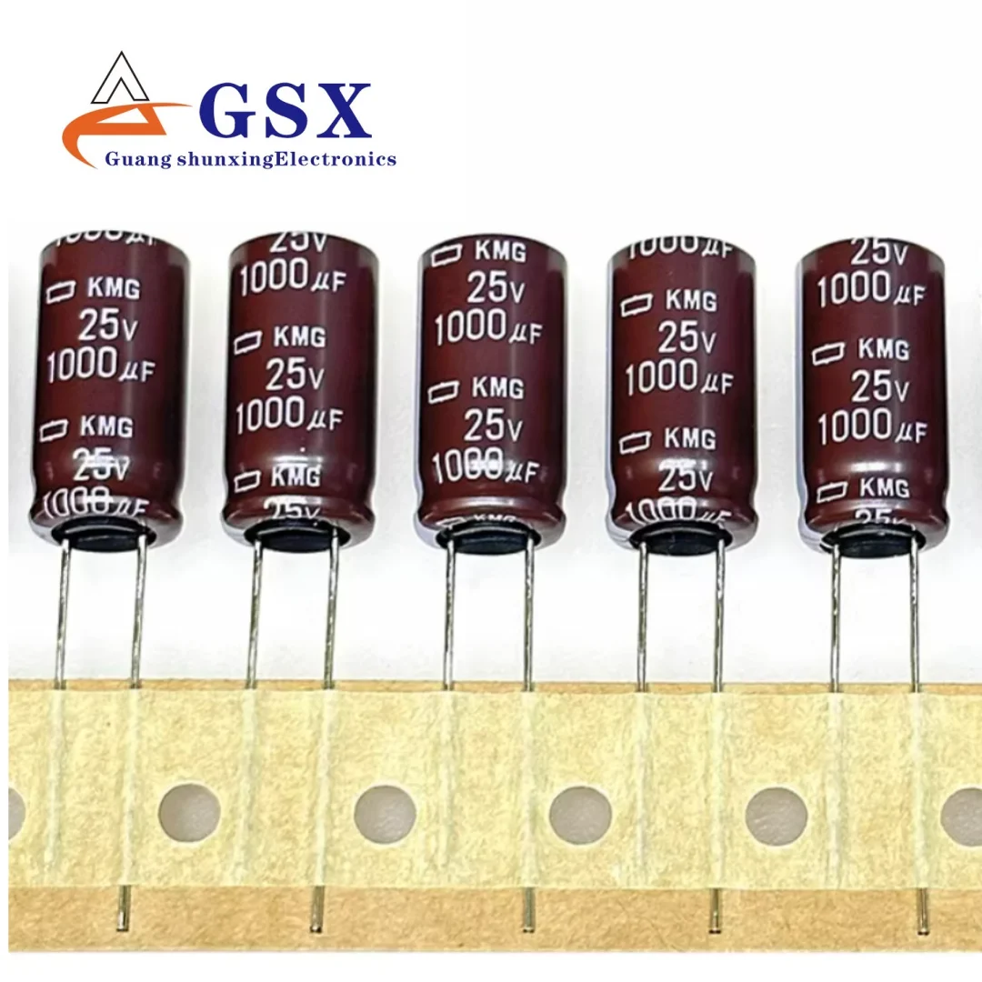 

10pcs 1000UF 25V imported aluminum electrolytic capacitor 25v1000uf 10 * 20 Black Diamond KMG 105 degrees