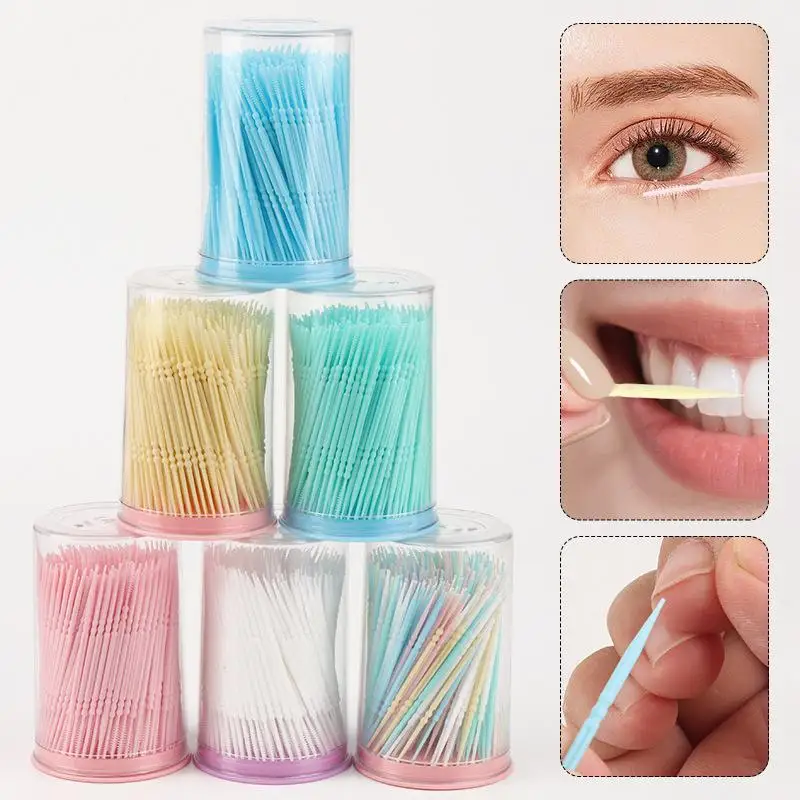 

300/Pcs Toothpick Brush Plastic Toothpick Double Head Disposable Household Interdental Brush Teeth Picking Dental Floss