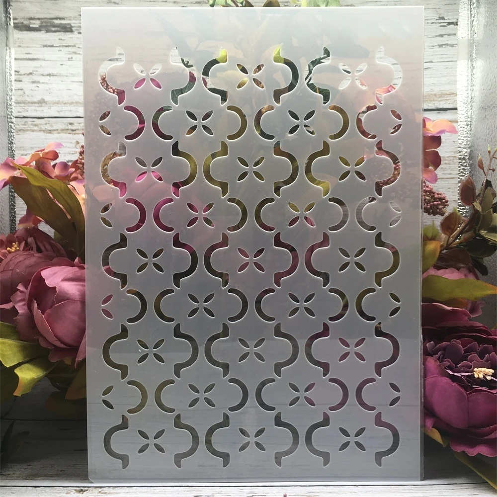 A4 29cm geometria linia fali DIY szablony do nakładania warstw malowanie ścian księga gości kolorowanie tłoczenie Album dekoracyjny szablon