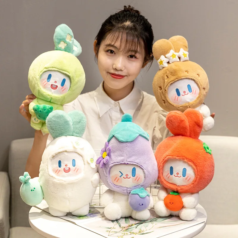 

Cute mini Vegetable Animal Rabbit Doll Bunny Plush Toy Baby Sooth Sleeping Pillow Birthday Gift Doll Elf