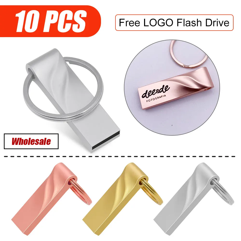 

10PCS Fast pen drive 4GB flash usb memory 8GB metal pendrive 16GB 32GB Key usb flash drives 64GB 128GB cle usb stick pen Type-C