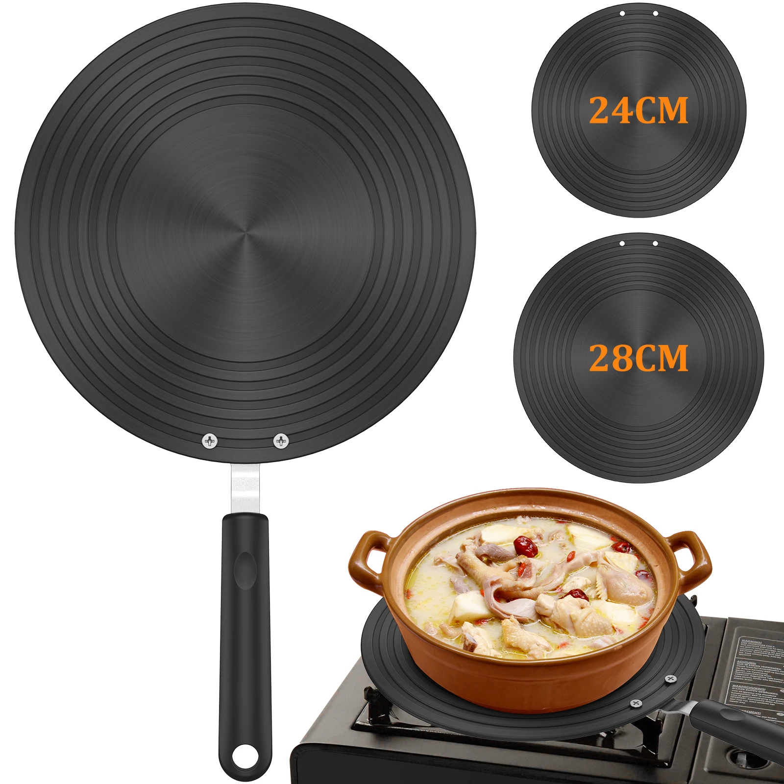 

Индукционная пластина адаптера, двусторонняя пластина теплорассеивателя с ручкой, нескользящая пластина теплопроводности, алюминиевый сплав, нагрев