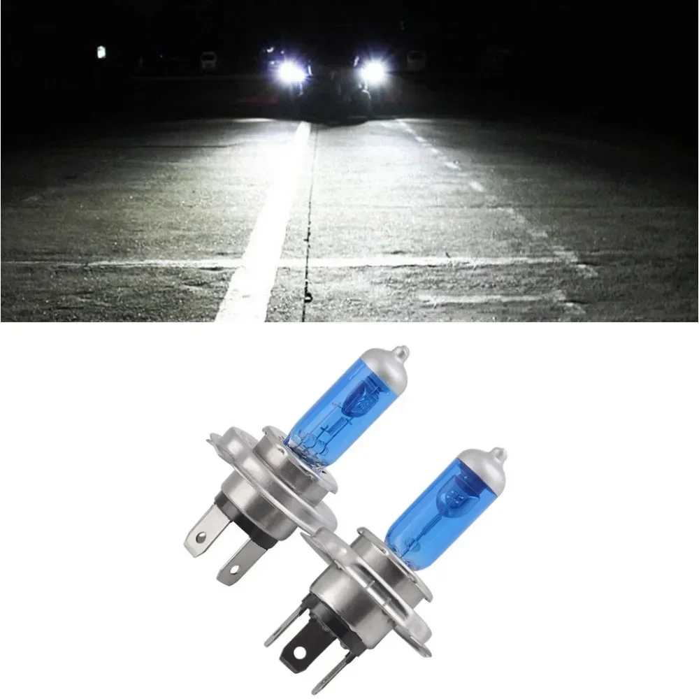 2PCS H4 100W 6000K Car Xenon Gas Halogen Headlight Headlamp Lamp Bulbs Blue Shell Suits For Cars With 12V Battery Voltage image 3