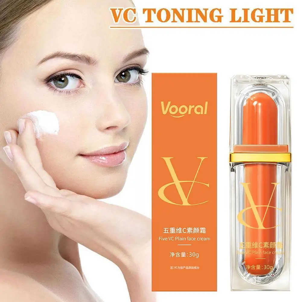 Vitamin C Face Cream Whitening Five VC Tone Up Cream Moisturizer Anti Aging Pimple Wrinkle Spots Remover Brightening Skin Care