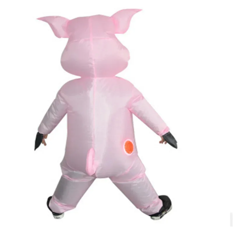 فستان خنزير وردي قابل للنفخ للأطفال البالغين زي تنكري أنيمي خنزير السنة الجديدة ملابس تنكرية لطيفة للحفلات التنكرية