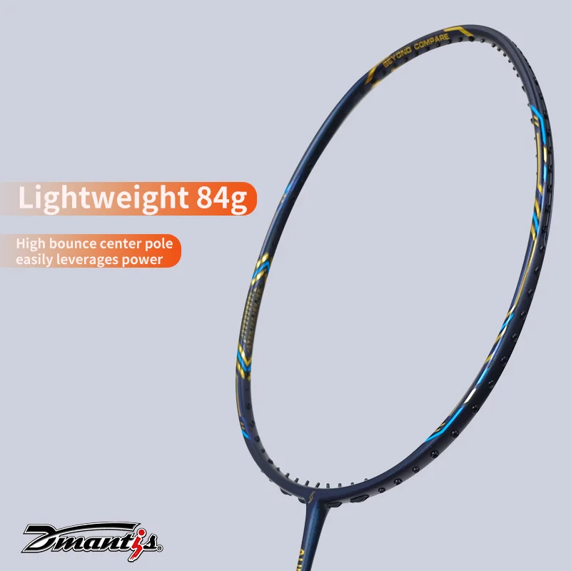 Dmantis D100 Professional Full Carbon Fiber Badminton Racket Lightweight Smooth Graphite Shaft Soft Hardness Training