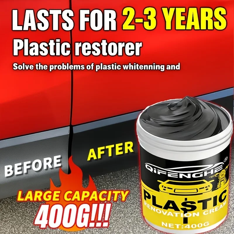Plastic Renovation Cream Car Interior Exterior Plastic Parts Restorer Blackening Agent for Auto Trim Bumper Dashboard Refurbish