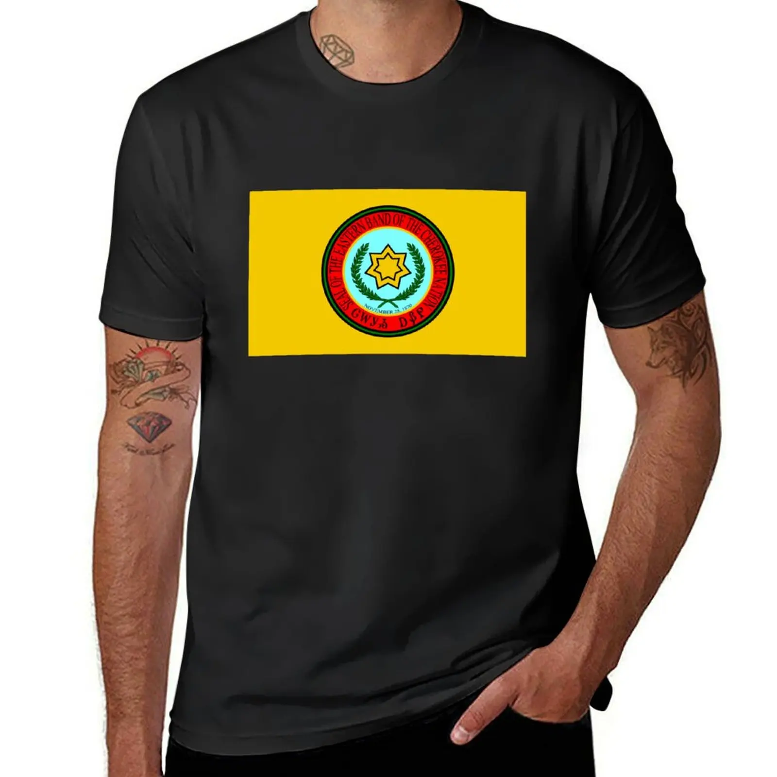 

Flag of the Eastern Band of the Cherokee Nation T-Shirt plain graphics plus sizes t shirts for men