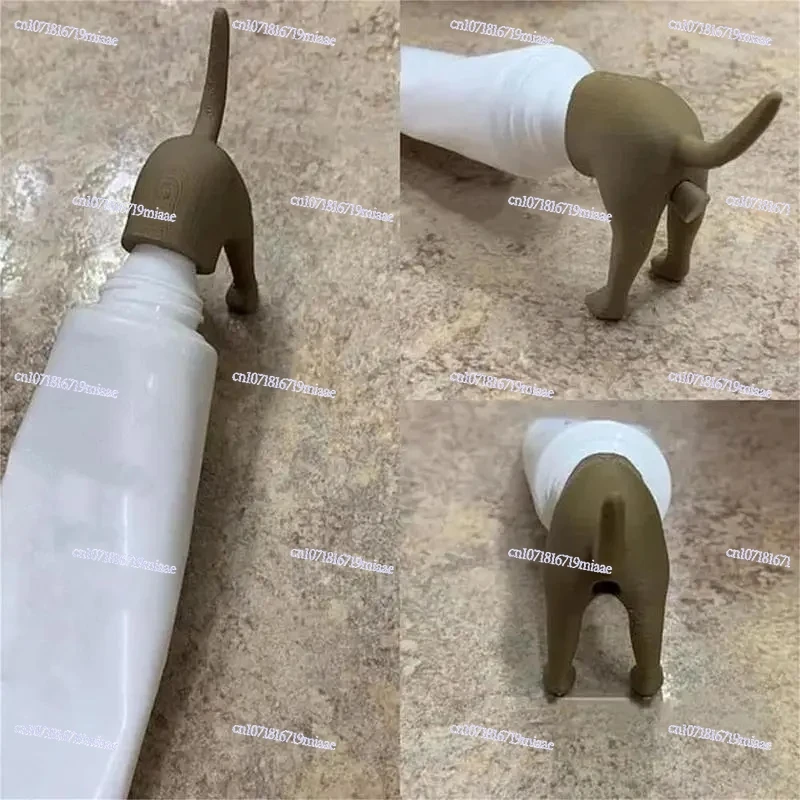 Pooping Dog Butt Toothpaste Topper Pooping Dog Toothpaste Top Hat Creative Toothpaste Squeezer