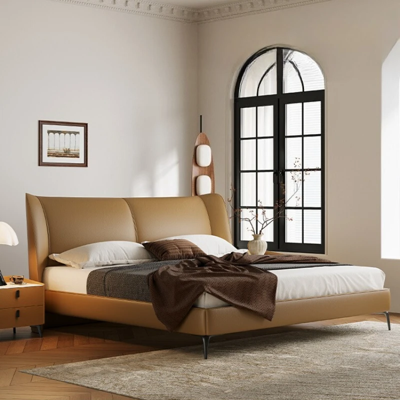 

luxury modern leather bed 180x20cm frames with headboard cosy Single bed king size bedframe 2 personnes furniture for home