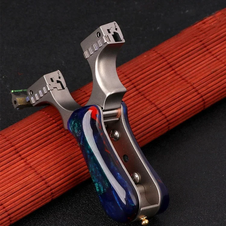 

Складная рогатка из титанового сплава, прицельный инструмент, охотничья рогатка на открытом воздухе