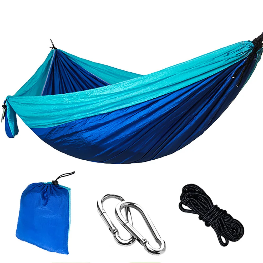 Hot Sale Outdoor Portable Parachute Nylon Camping Hammerck Hammock with Tree Strap