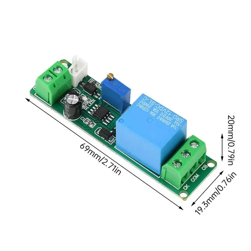 DC5-12V Adjustable Timer Delay Turn OFF Module External Push Button Trigger Timing Relay Time Switch 1-10Sec Delay Off Switch