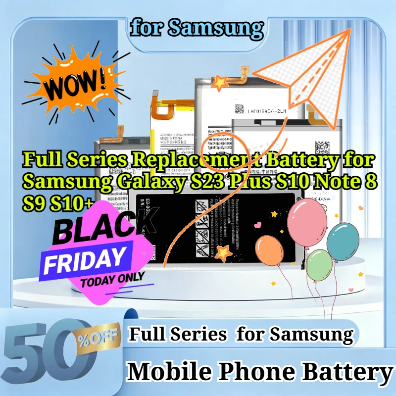 Full Series Replacement Battery for Samsung Galaxy S23 Plus S10 Note 8 S9 S10+ EB-BA013ABY Li-Polymer Mobile Phone Battery+Tools