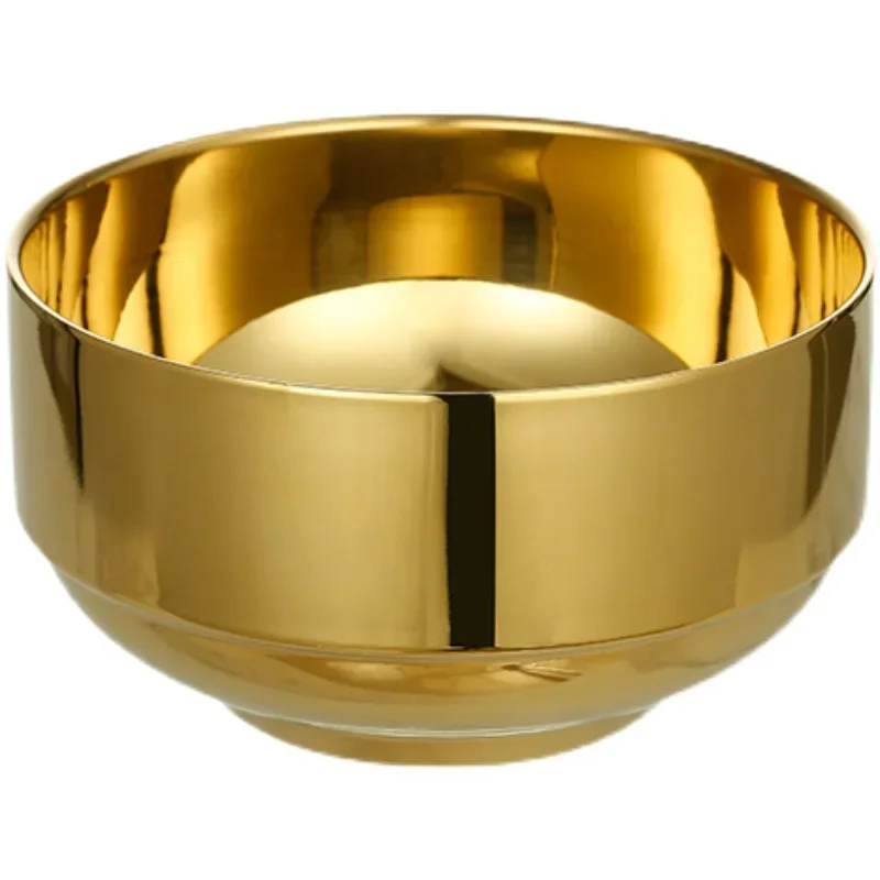 304 Stainless Steel Double-layer Rice Bowl,Cuisine Soup Rice Bowl,Home Creative Adult Child Small Bowl Korean Salad Soup Bowl
