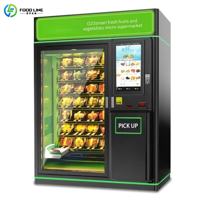 High Capacity Egg Salad Vegetable Vending Machine 24H Commercial Unattended Operation Customized