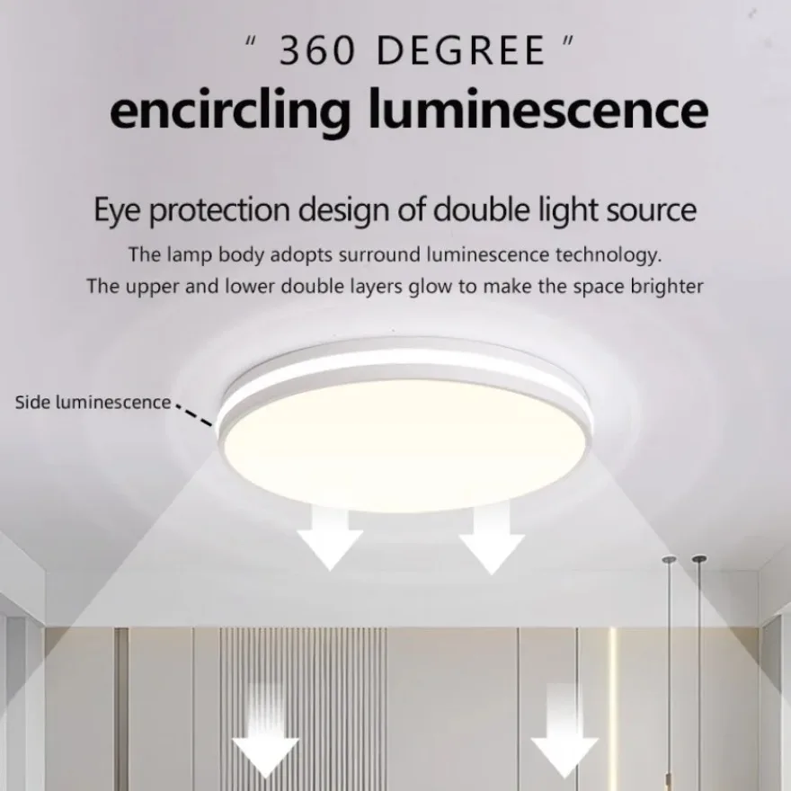 الشمال الخشب الحبوب LED ضوء السقف عكس الضوء غرفة المعيشة غرفة نوم دراسة المطبخ غرفة الطعام ديكور المنزل مصباح السقف الدائري